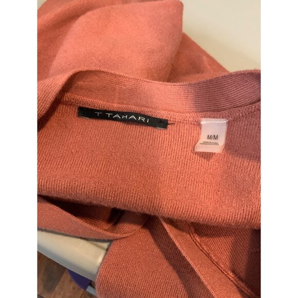 T Tahari Faded Brick Red V-Neck Button-Up Cardigan Sweater, Size Medium - Picture 5 of 5
